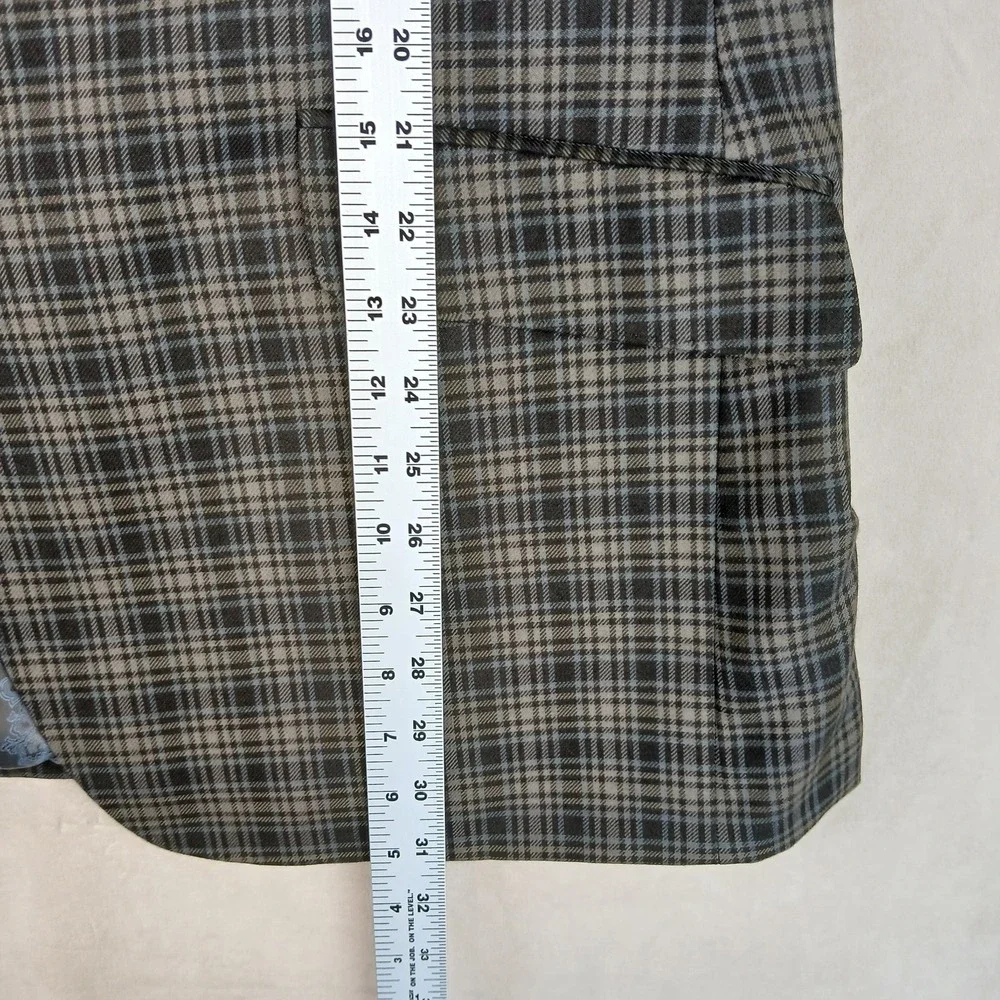 Haggar‎ XL Mens Blazer Jacket Brown Plaid 46R Modern